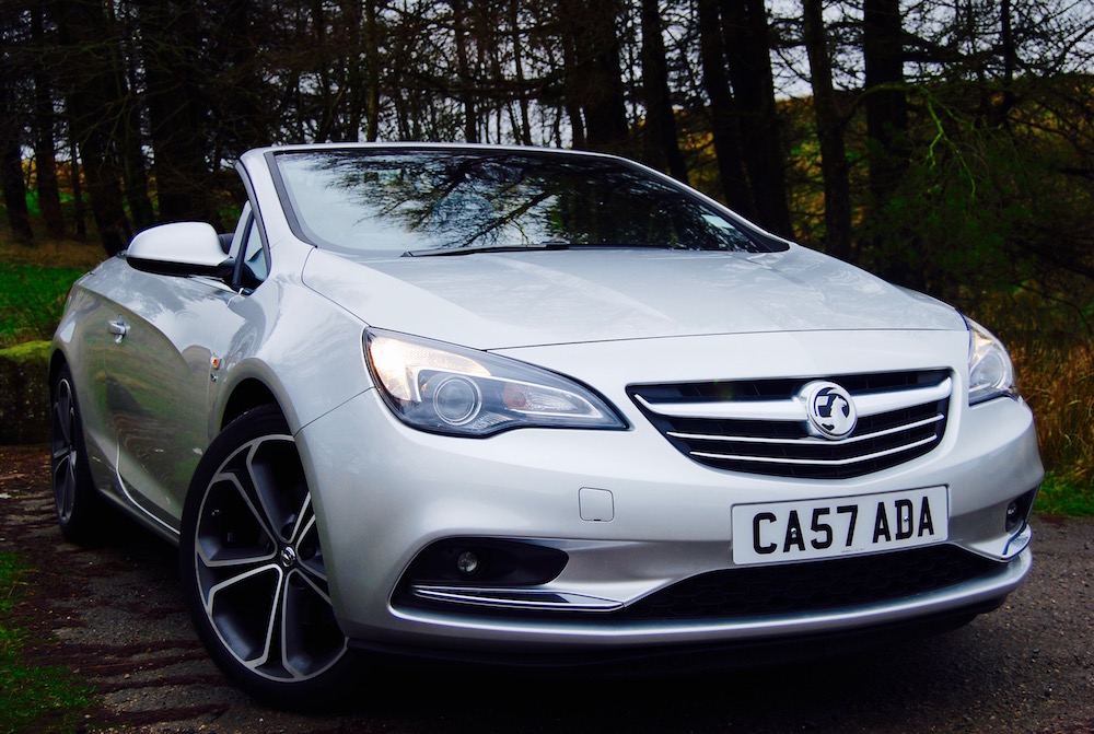 vauxhall cascada silver front roof down