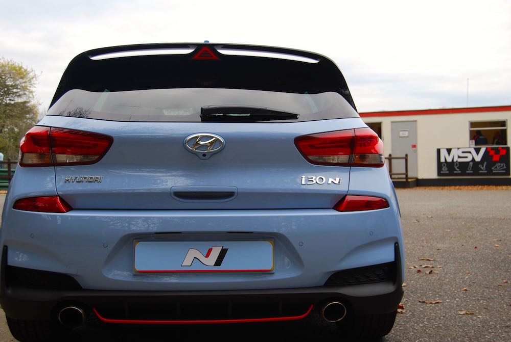 hyundai i30 n rear blue