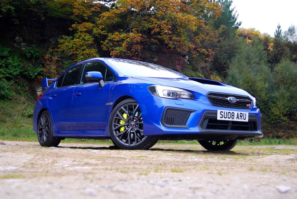 subaru wrx sti final edtion blue review front side