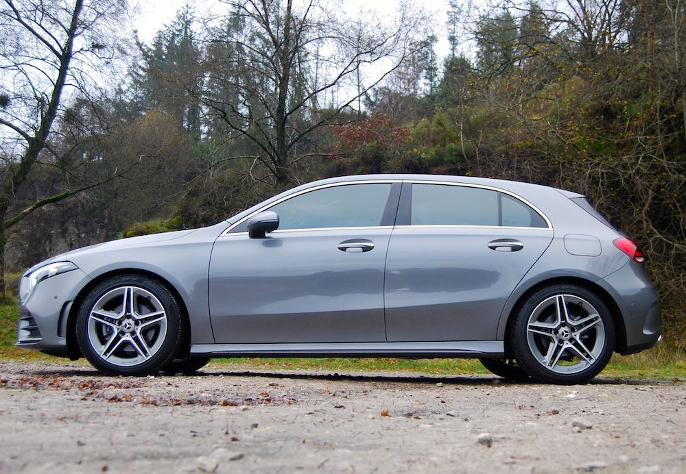 2019 Mercedes Benz A Class Review Road Test Grey Side Driving Torque