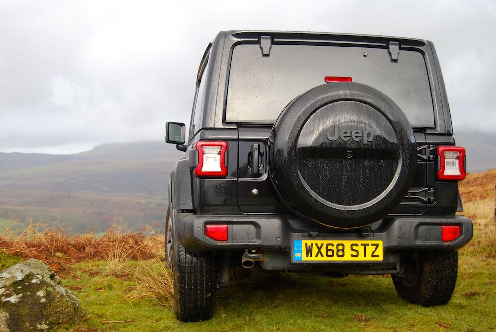 2019 jeep wrangler jl overland 2 door black rear